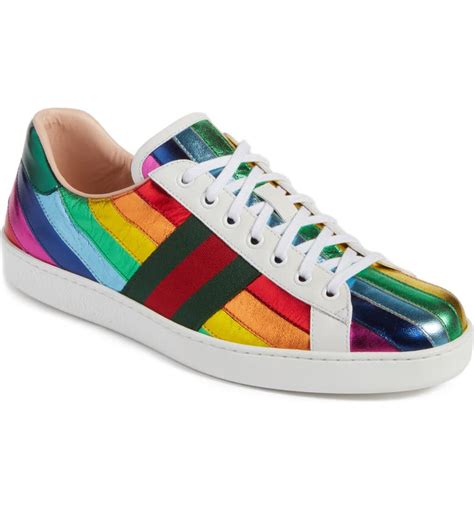 new ace rainbow sneaker gucci|gucci new ace sneaker men.